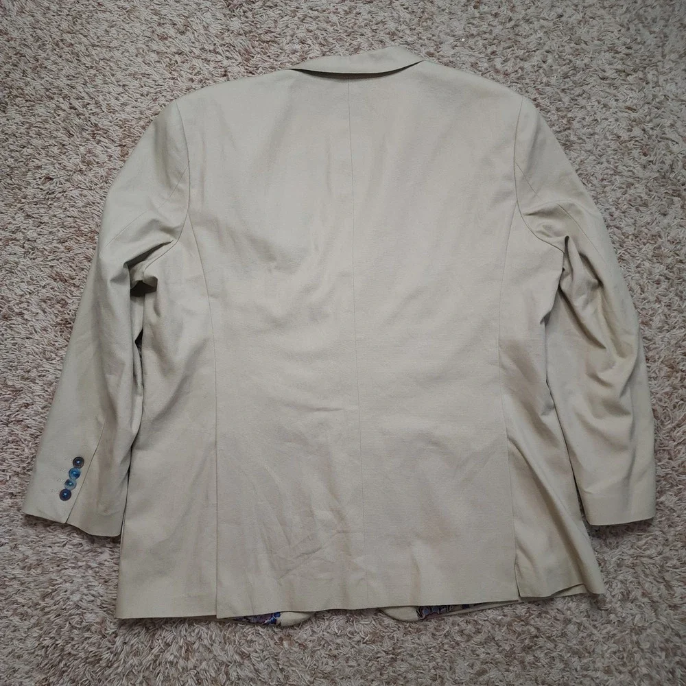 Alan Flusser‎ Mens XL Beige 2 Button Sports Coat Blazer